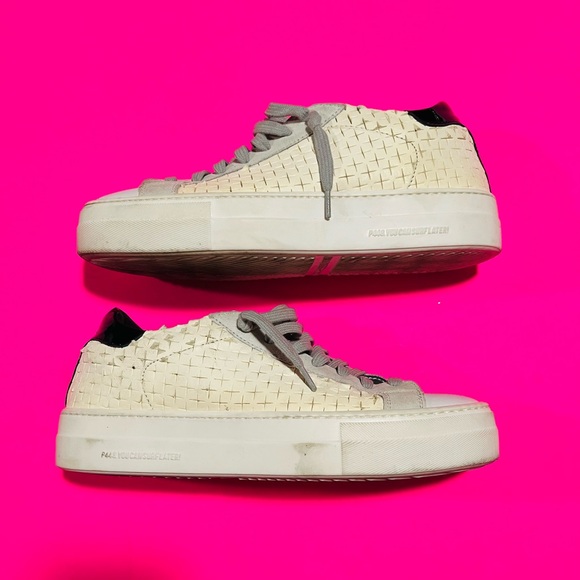 P448 Women’s Classic Thea Overload Low Top White Leather Sneakers Size 38 - Picture 5 of 9